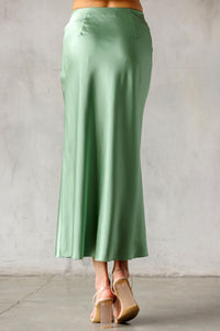 Aurora Sage Green Satin Dress