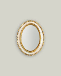 Cream Gold Oval Mirror
