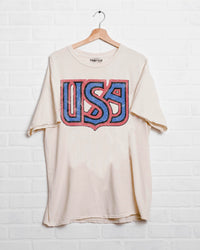 USA Monogram Thrifted Tee