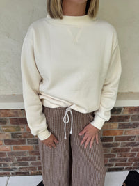 Penelope Mock Neck Sweatshirt - Ivory