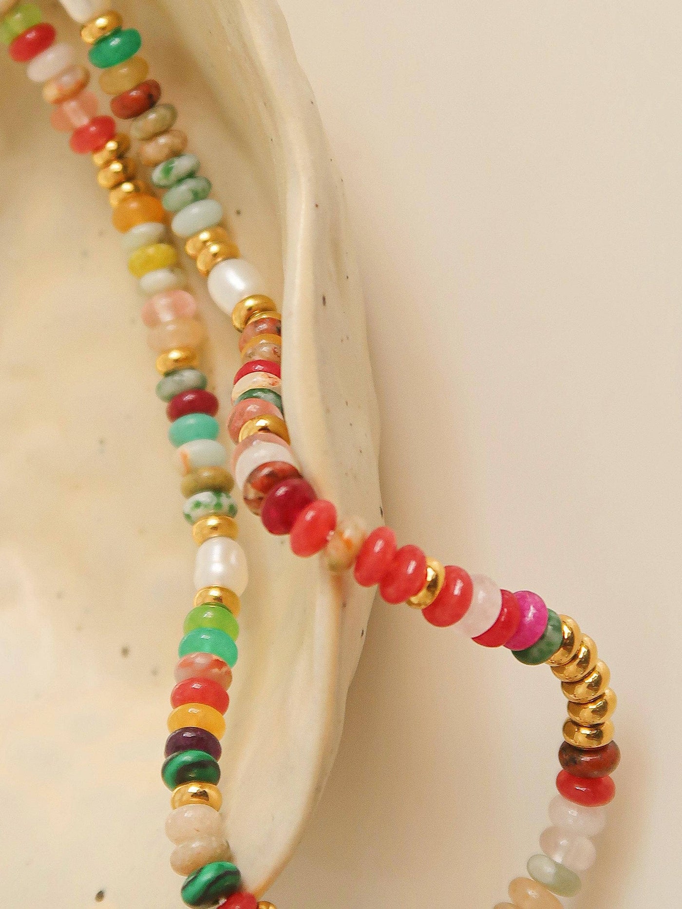 Sunny Non-Tarnish Boho Color Beaded Necklace: Multi-Colored