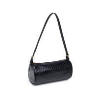 Rachel - Croco Shoulder Bag: Black