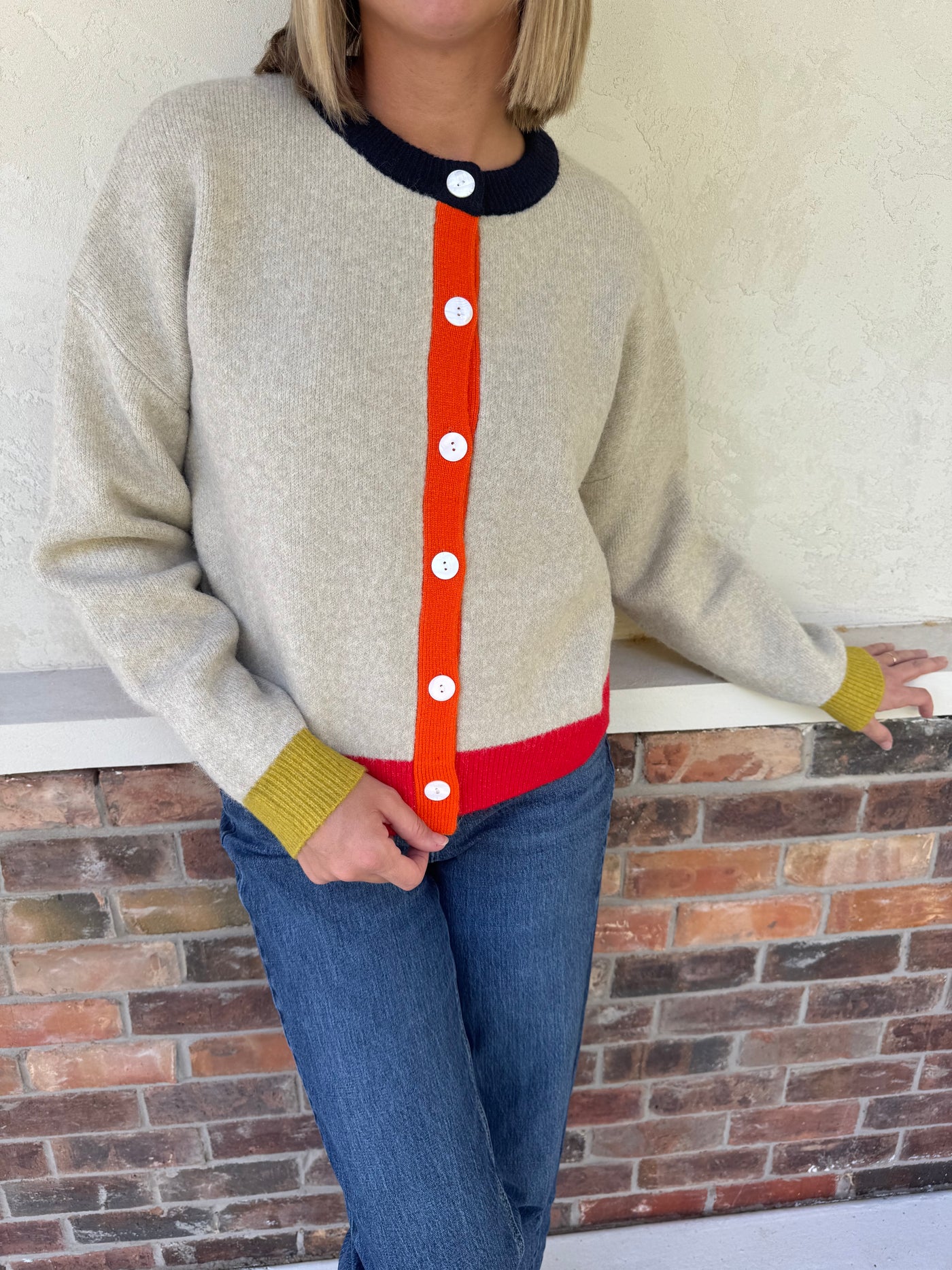 Mia Color Block Cardigan