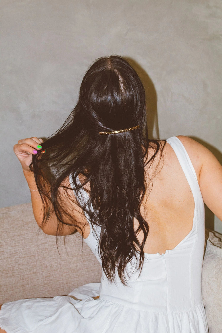 Bumpy Bar Barrette - Gold