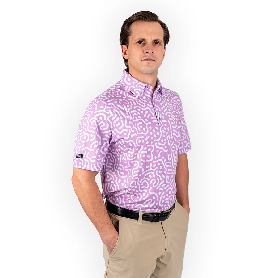 Wrong Fairway Lavender Mens Polo