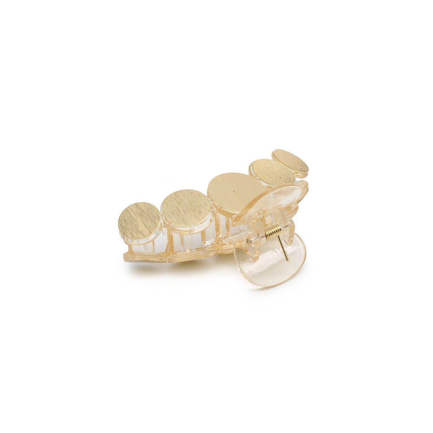 Metallic Disc Plated Hair Claw: Tortoise Gold