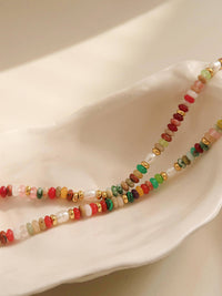 Sunny Non-Tarnish Boho Color Beaded Necklace: Multi-Colored