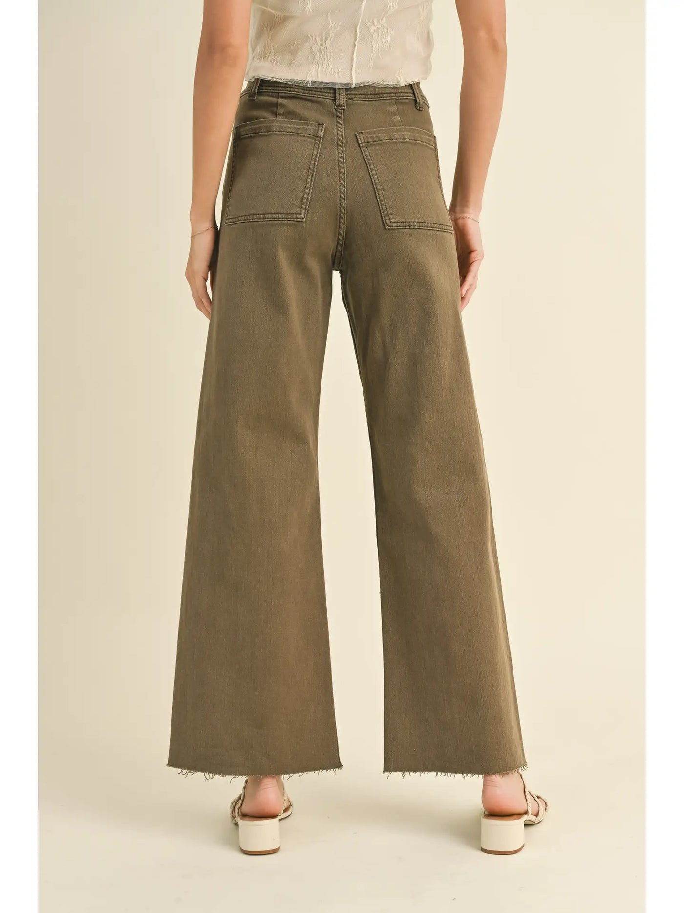 Maeve Wide Leg Paint - Washed Brown