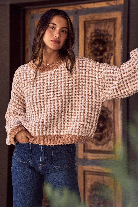 Danni Two Tone Sweater Top