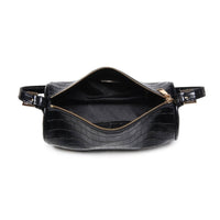Rachel - Croco Shoulder Bag: Black
