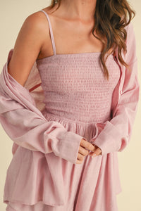 Emilia Crinkle Romper And Shirt Set