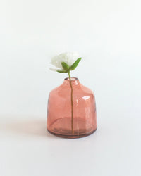Bella Handblown Hammered Glass Bud Vase- Blush