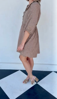 Amber Mini Dress- Tan/Mocha