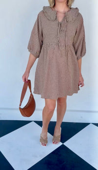 Amber Mini Dress- Tan/Mocha