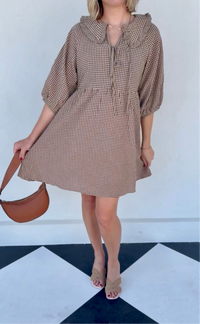Amber Mini Dress- Tan/Mocha