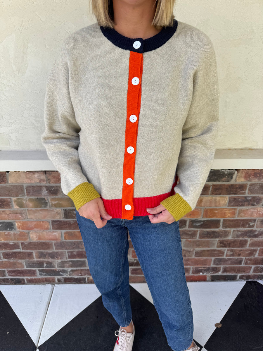Mia Color Block Cardigan
