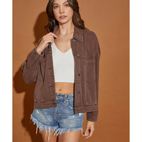Joley Black Coffee Pleated Jacket