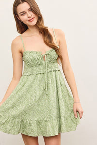 Samantha Floral Sage Dress