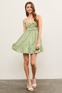 Samantha Floral Sage Dress