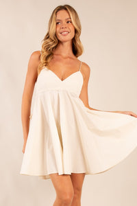 Brianna Big Bow Back Detail Babydoll Dress