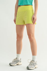 Nayeli Sports Shorts With Pockets- Dusty Lime