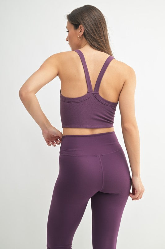 Marta Sports Crop Top - Merlot