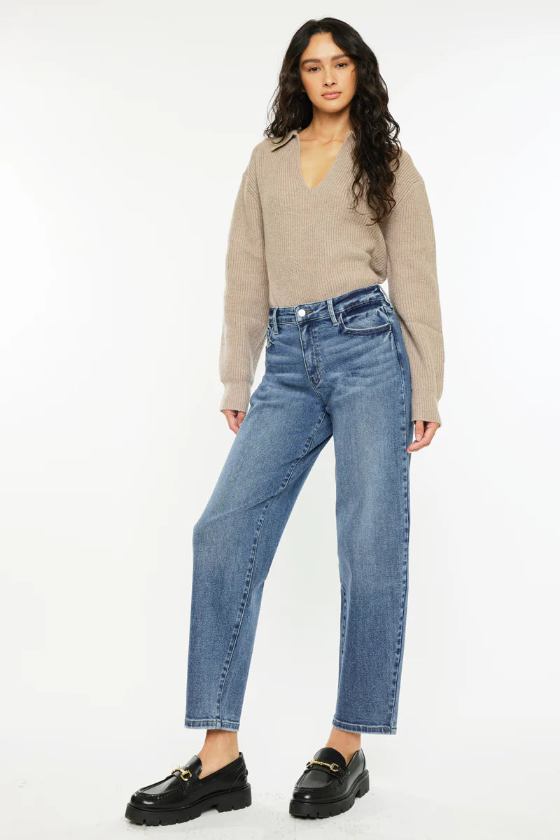 Jovi High Rise Barrel Fit Jeans
