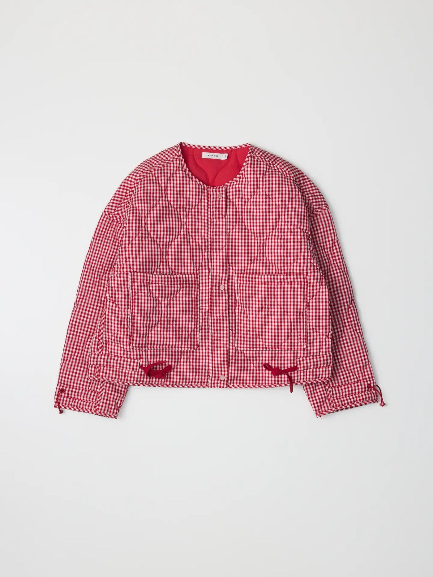 Michelle Red Quilted Gingham Jacket