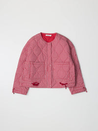 Michelle Red Quilted Gingham Jacket