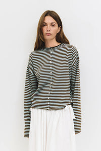 Elisa Cardigan - Blue/Brown