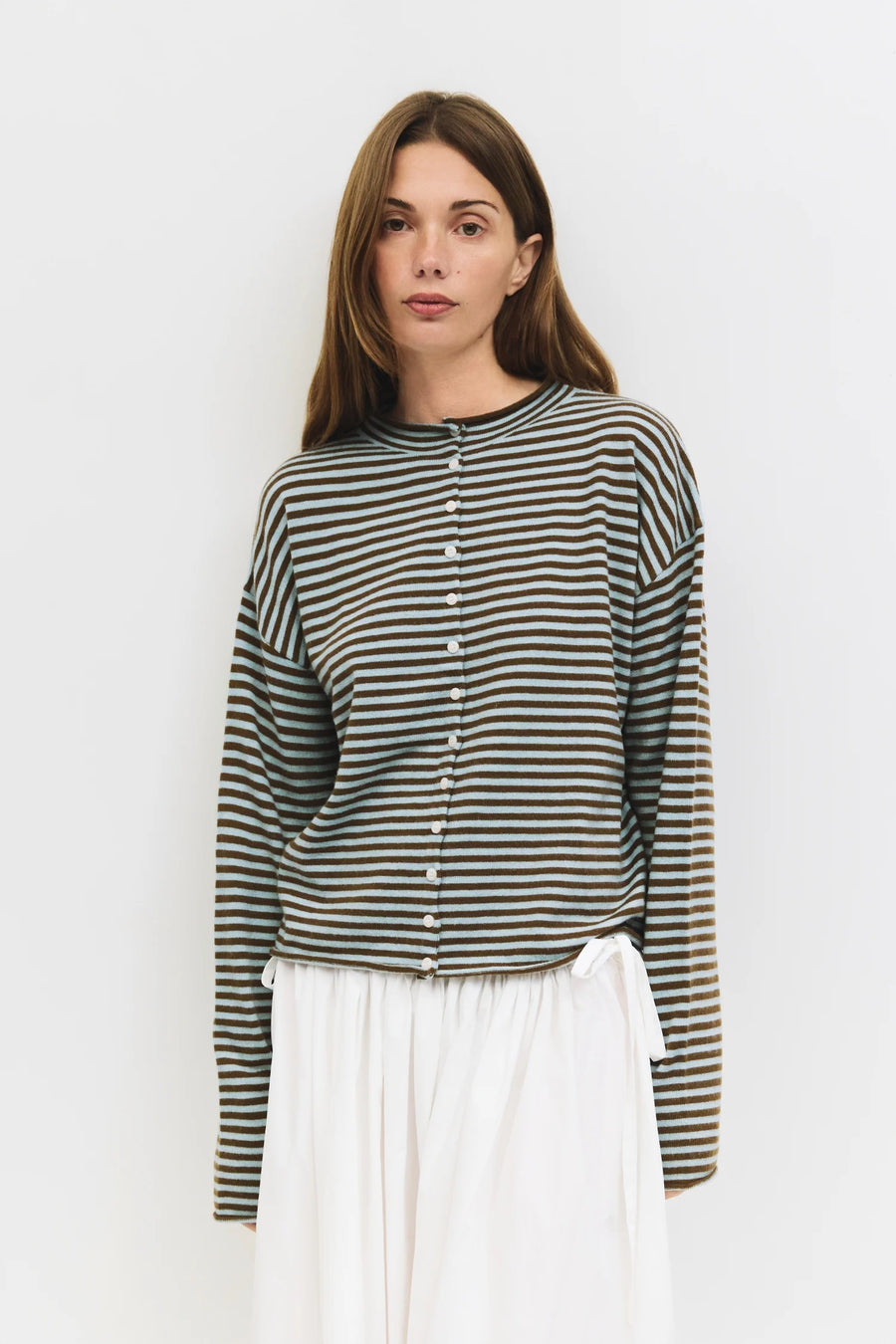 Elisa Cardigan - Blue/Brown