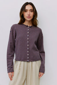 Elisa Cardigan - Brown/Navy