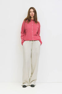 Elisa Cardigan - Red/Beige