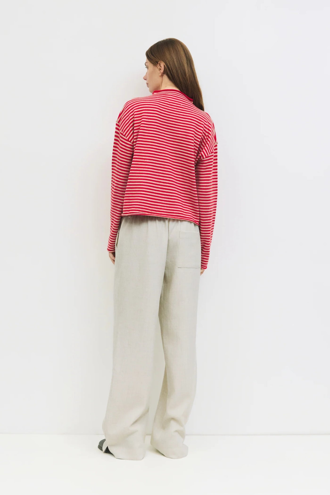 Elisa Cardigan - Red/Beige
