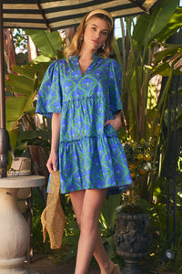 Leah Split Neck Dress