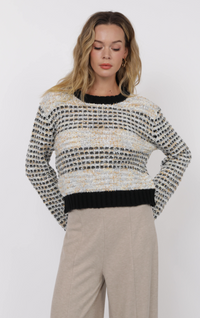 Ellington Mixed Yarn Bell Sleeve Sweater