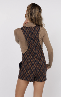 In Time Stretch Plaid Romper