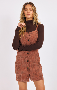 Oui Oui Velvet Button Front Mini Dress