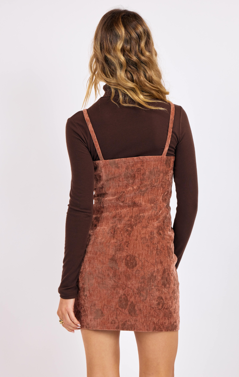 Oui Oui Velvet Button Front Mini Dress