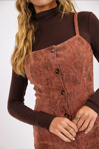 Oui Oui Velvet Button Front Mini Dress