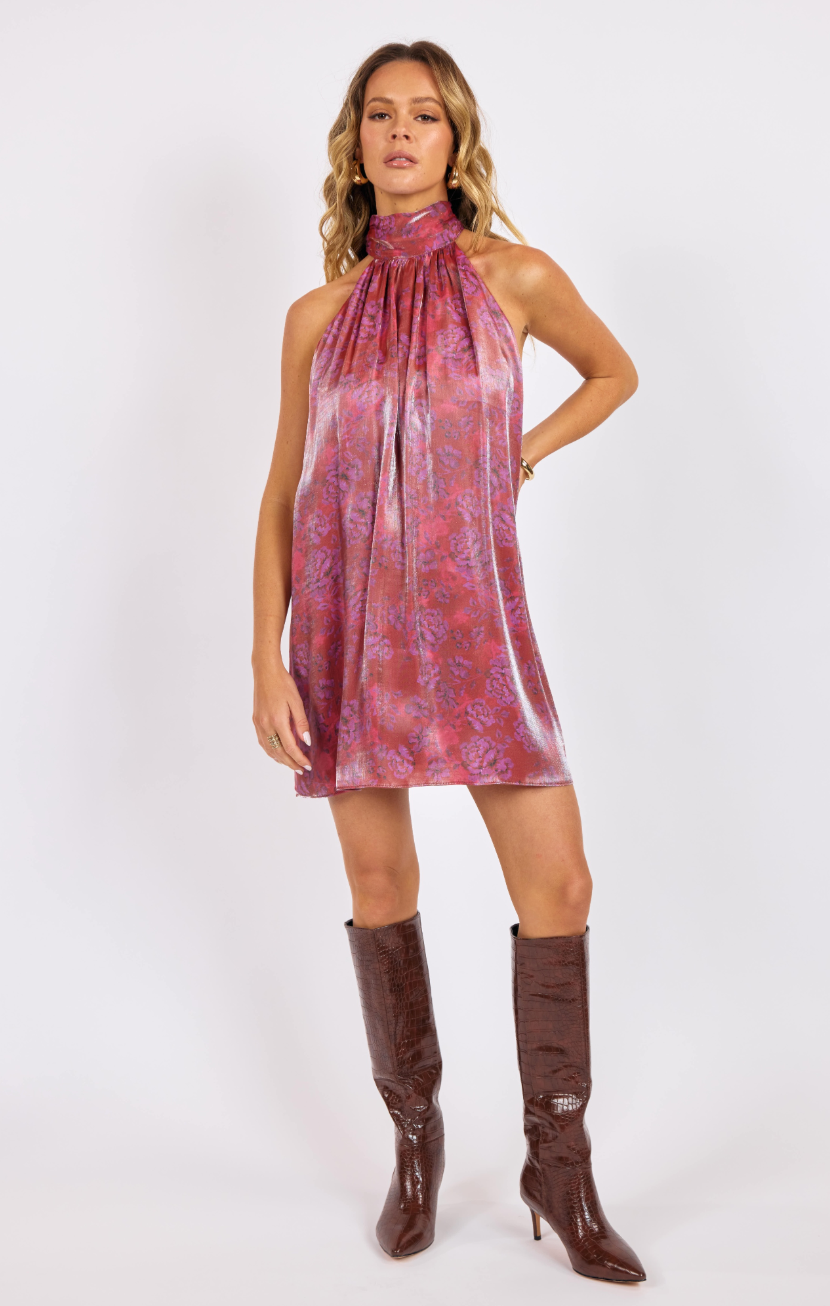 Glow High Neck Mini Dress