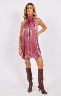 Glow High Neck Mini Dress