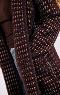 Marceau Houndstooth Coat- Brown