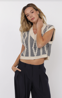 Macy Two Tone Knit Sweater Vest