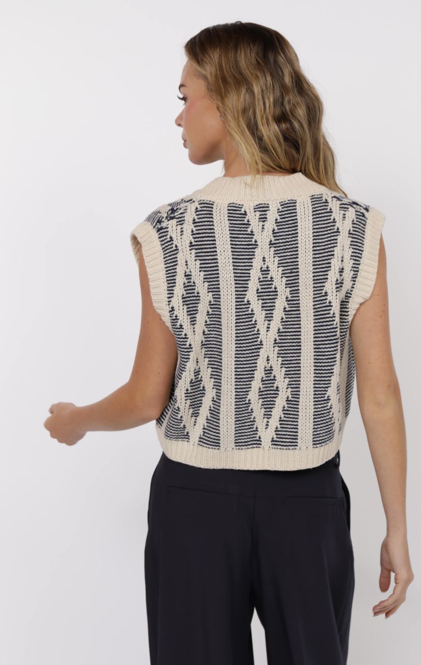 Macy Two Tone Knit Sweater Vest
