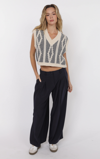 Macy Two Tone Knit Sweater Vest