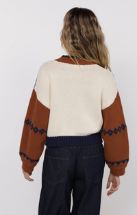Sweet Rose Jacquard Zip Sweater Jacket