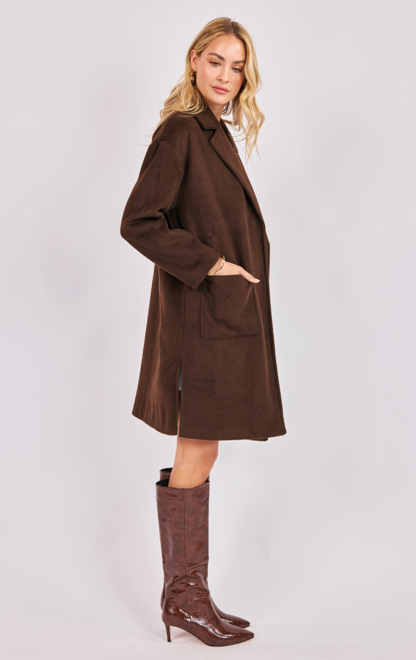 Livia Open Front Long Coat