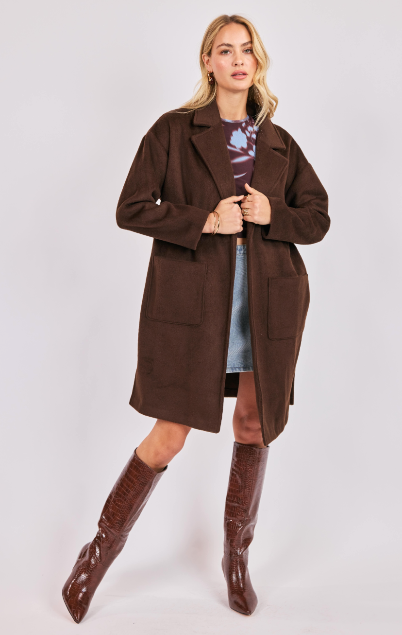 Livia Open Front Long Coat