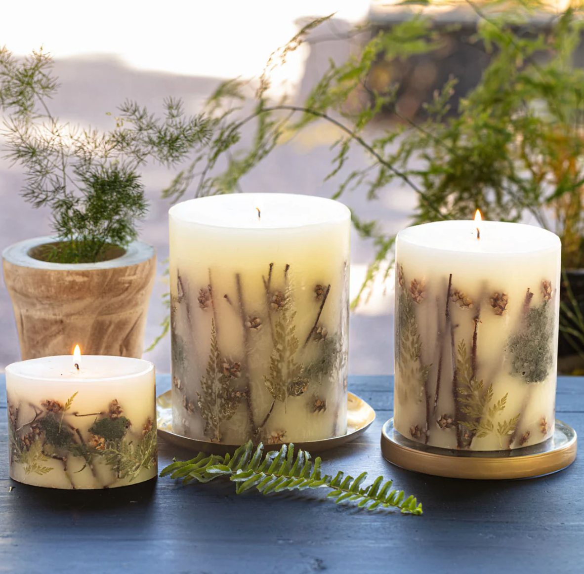 Forest Small Round Botanical Candle